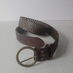 Abercrombie & Fitch Women's Leather And Metal  Details  Belt, Brown 43" inches